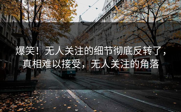 爆笑！无人关注的细节彻底反转了，真相难以接受，无人关注的角落